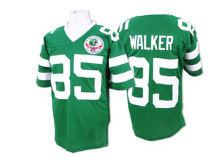 Authentic Wesley Walker Men's New York Jets Mitchell and Ness Team Color Throwback Jersey - Green