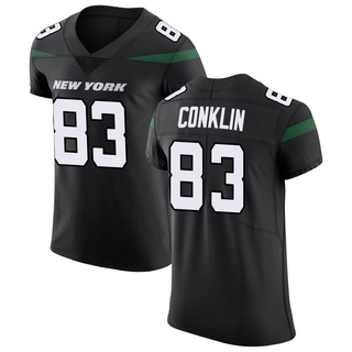 Elite Tyler Conklin Men's New York Jets Stealth Vapor Untouchable Jersey - Black