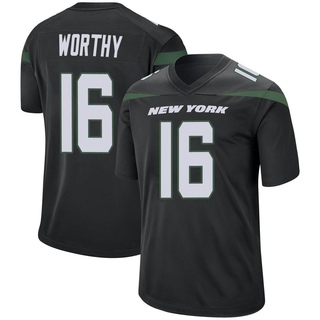 Game Chandler Worthy Men's New York Jets Stealth Jersey - Black