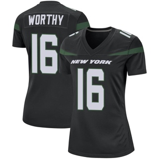 Game Chandler Worthy Women's New York Jets Stealth Jersey - Black