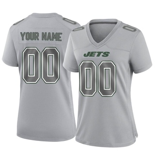 Game Custom Women's New York Jets Atmosphere Fashion Jersey - Gray