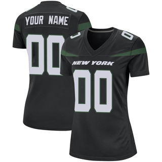 Game Custom Women's New York Jets Stealth Jersey - Black