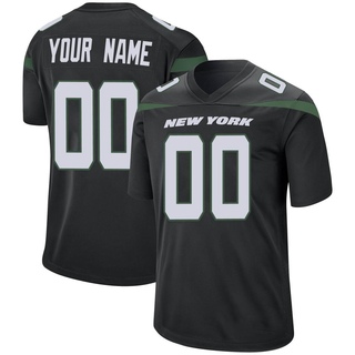 Game Custom Youth New York Jets Stealth Jersey - Black