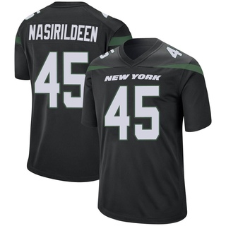 Game Hamsah Nasirildeen Men's New York Jets Stealth Jersey - Black