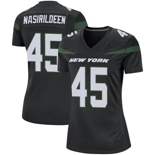 Game Hamsah Nasirildeen Women's New York Jets Stealth Jersey - Black