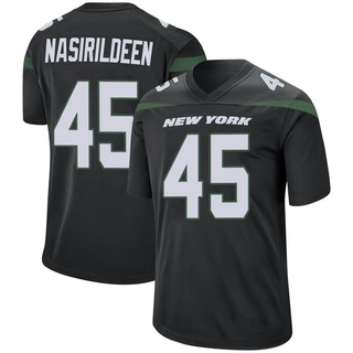 Game Hamsah Nasirildeen Youth New York Jets Stealth Jersey - Black