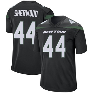 Game Jamien Sherwood Youth New York Jets Stealth Jersey - Black