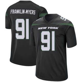 Game John Franklin-Myers Men's New York Jets Stealth Jersey - Black