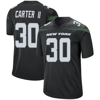 Game Michael Carter II Men's New York Jets Stealth Jersey - Black