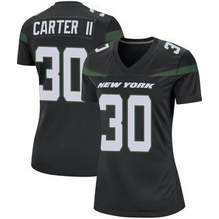 Game Michael Carter II Women's New York Jets Stealth Jersey - Black
