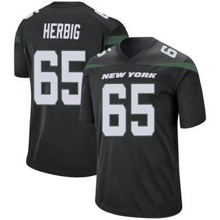 Game Nate Herbig Men's New York Jets Stealth Jersey - Black