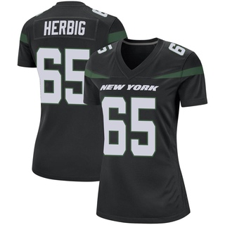 Game Nate Herbig Women's New York Jets Stealth Jersey - Black