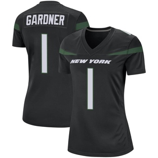Game Sauce Gardner Women's New York Jets Stealth Jersey - Black