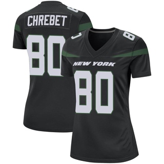 Game Wayne Chrebet Women's New York Jets Stealth Jersey - Black