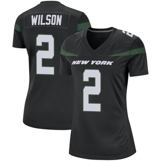 Game Zach Wilson Women's New York Jets Stealth Jersey - Black