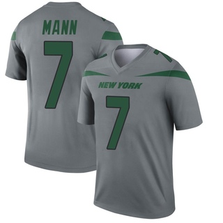 Legend Braden Mann Youth New York Jets Inverted Jersey - Gray