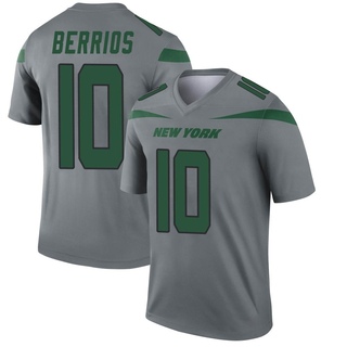 Legend Braxton Berrios Youth New York Jets Inverted Jersey - Gray