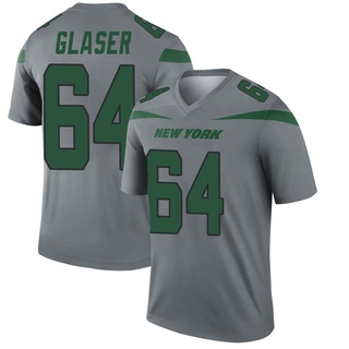 Legend Chris Glaser Men's New York Jets Inverted Jersey - Gray