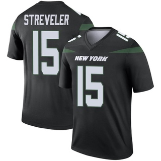 Legend Chris Streveler Youth New York Jets Stealth Color Rush Jersey - Black