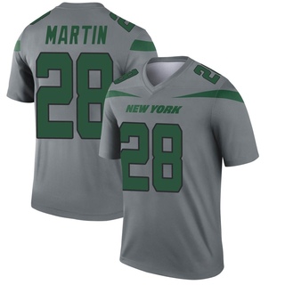 Legend Curtis Martin Men's New York Jets Inverted Jersey - Gray