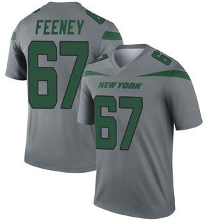 Legend Dan Feeney Men's New York Jets Inverted Jersey - Gray