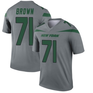 Legend Duane Brown Men's New York Jets Inverted Jersey - Gray