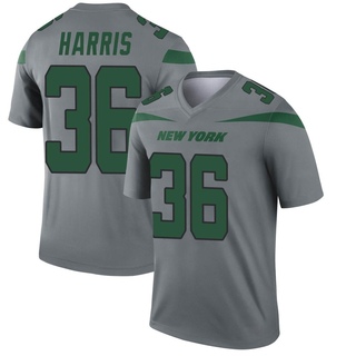 Legend Marcell Harris Men's New York Jets Inverted Jersey - Gray