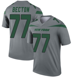 Legend Mekhi Becton Men's New York Jets Inverted Jersey - Gray