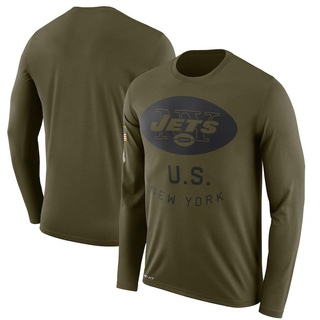 Legend Men's New York Jets 2018 Salute to Service Sideline Performance Long Sleeve T-Shirt - Olive