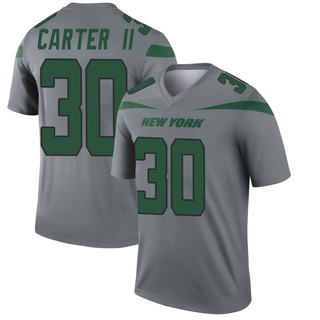 Legend Michael Carter II Youth New York Jets Inverted Jersey - Gray