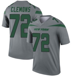 Legend Micheal Clemons Men's New York Jets Inverted Jersey - Gray