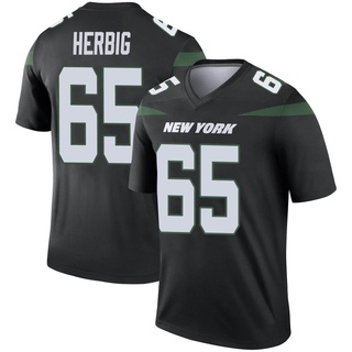 Legend Nate Herbig Men's New York Jets Stealth Color Rush Jersey - Black