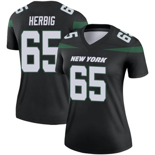 Legend Nate Herbig Women's New York Jets Stealth Color Rush Jersey - Black