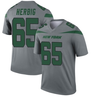 Legend Nate Herbig Youth New York Jets Inverted Jersey - Gray