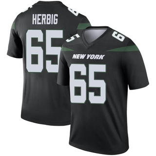 Legend Nate Herbig Youth New York Jets Stealth Color Rush Jersey - Black
