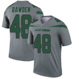 Legend Nick Bawden Men's New York Jets Inverted Jersey - Gray