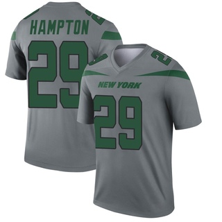 Legend Saquan Hampton Men's New York Jets Inverted Jersey - Gray