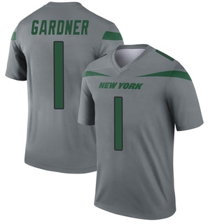 Legend Sauce Gardner Men's New York Jets Inverted Jersey - Gray