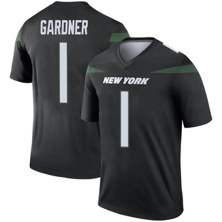 Legend Sauce Gardner Youth New York Jets Stealth Color Rush Jersey - Black