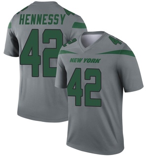 Legend Thomas Hennessy Youth New York Jets Inverted Jersey - Gray