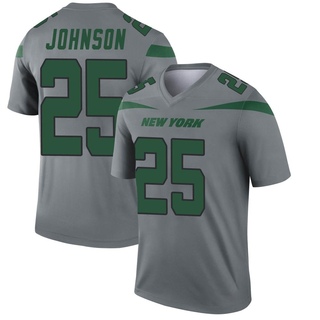 Legend Ty Johnson Youth New York Jets Inverted Jersey - Gray