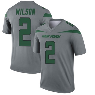 Legend Zach Wilson Men's New York Jets Inverted Jersey - Gray