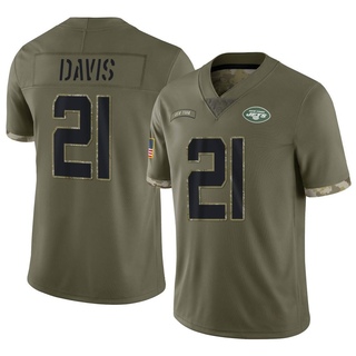 Limited Ashtyn Davis Men's New York Jets 2022 Salute To Service Jersey - Olive