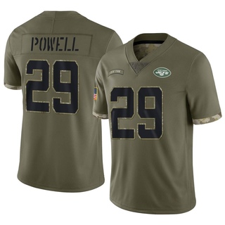 Limited Bilal Powell Youth New York Jets 2022 Salute To Service Jersey - Olive