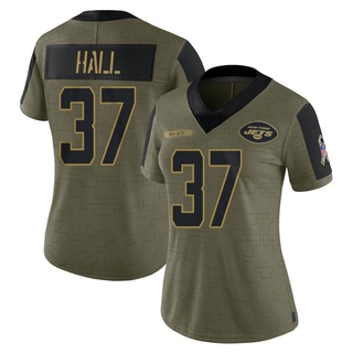 Limited Bryce Hall Women's New York Jets 2021 Salute To Service Jersey - Olive