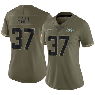 Limited Bryce Hall Women's New York Jets 2022 Salute To Service Jersey - Olive
