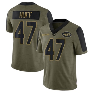 Limited Bryce Huff Youth New York Jets 2021 Salute To Service Jersey - Olive