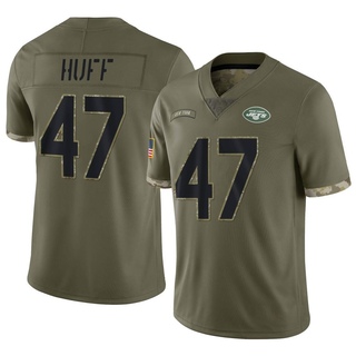 Limited Bryce Huff Youth New York Jets 2022 Salute To Service Jersey - Olive
