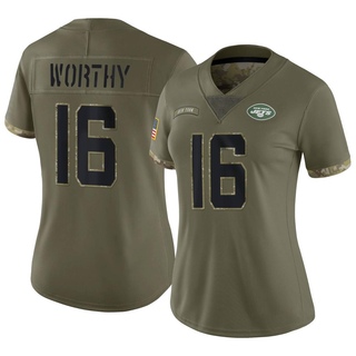 Limited Chandler Worthy Women's New York Jets 2022 Salute To Service Jersey - Olive