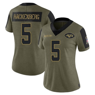 Limited Christian Hackenberg Women's New York Jets 2021 Salute To Service Jersey - Olive